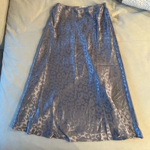 MIDI silky purple leopard skirt